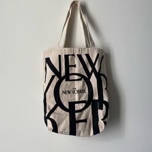 New Yorker Magazine Canvas Tote Bag Cream Black Limited Edition